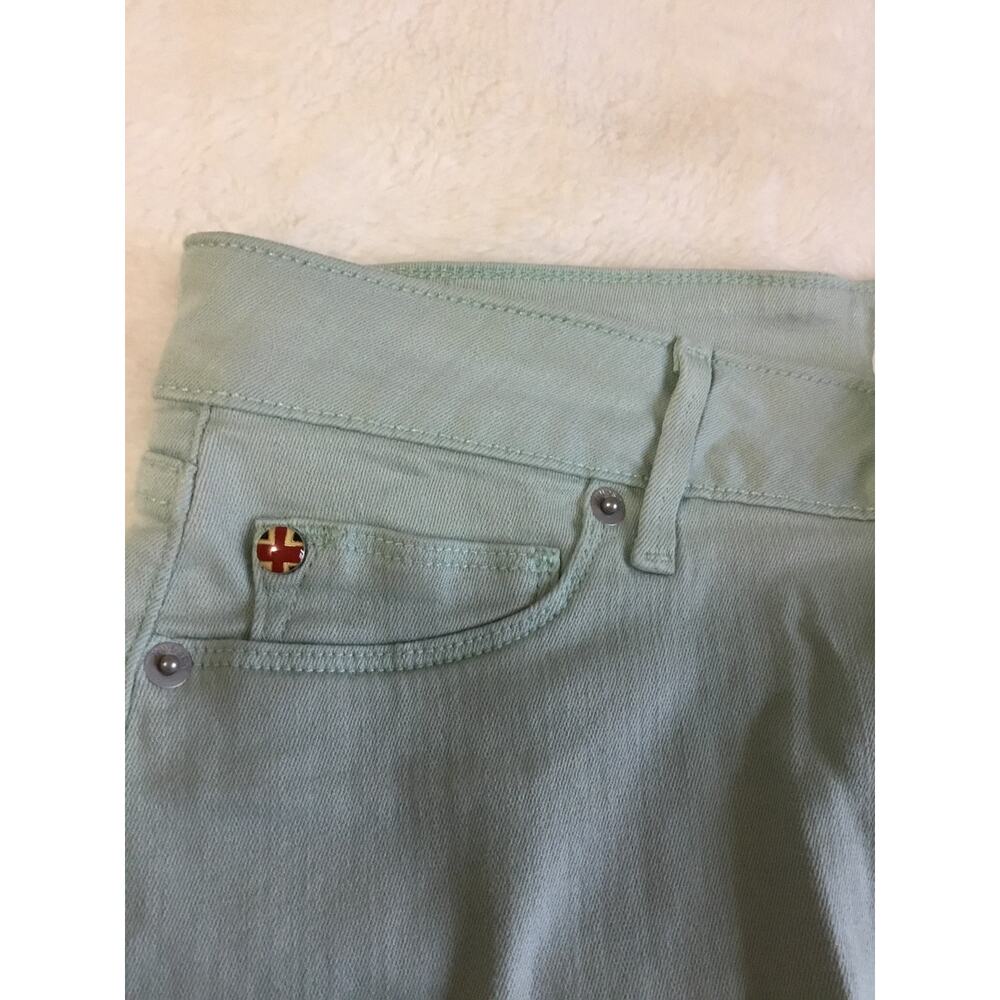 Hudson Wild Green Denim Amber Fray Hem Shorts - Picture 11 of 13